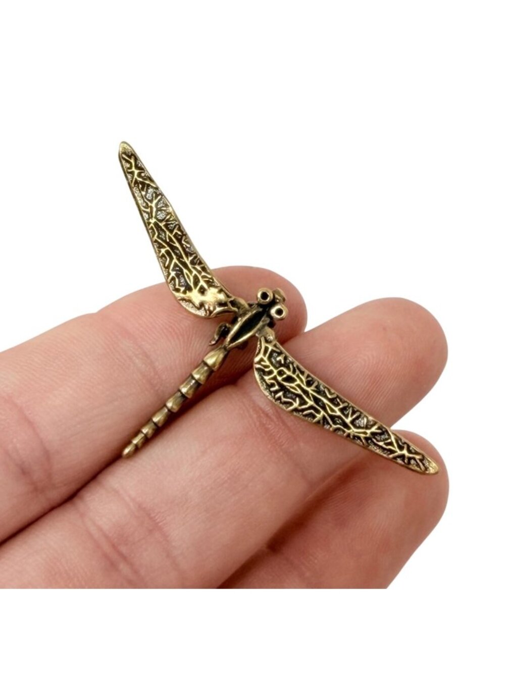 Miniature‎ Brass Dragonfly Spirit Animal Transformation Change Lightness Totem